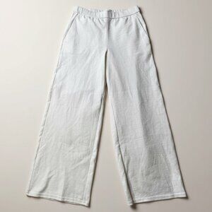 EILEN FISHER Organic Cotton White Wide Leg Cropped Pull-On Pants XXS